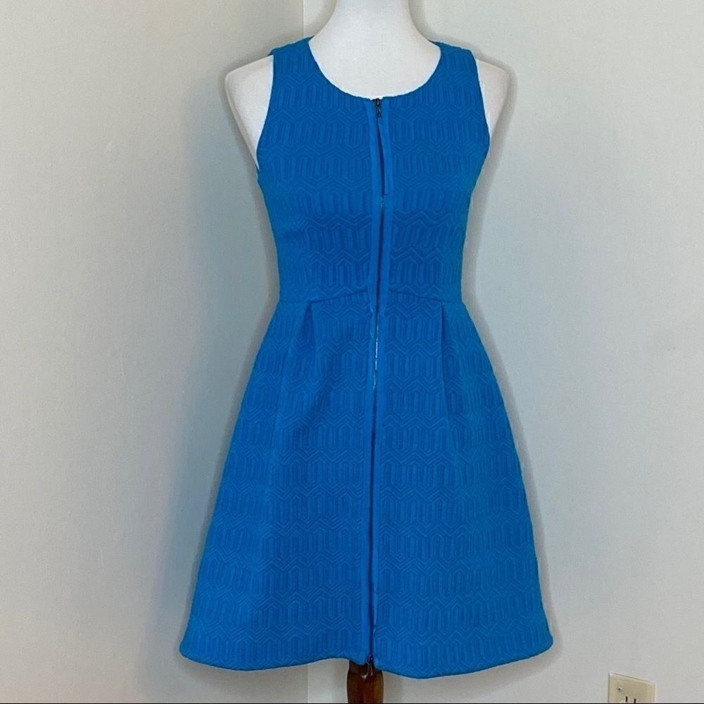Anthro Leifsdottir Tonnelle Blue Zip Front Dress 4